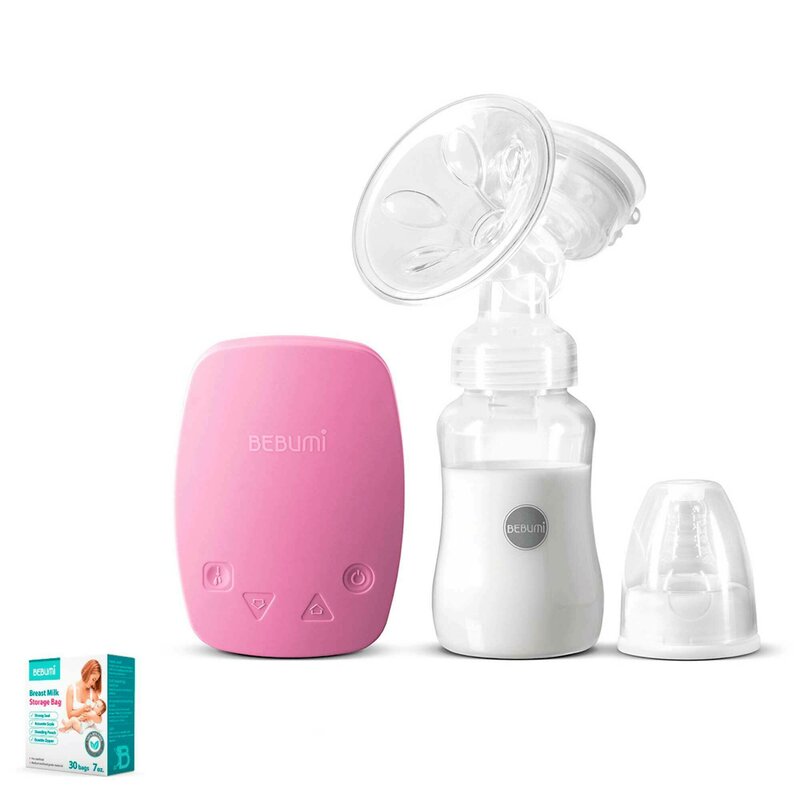Bebumi - pompa de san electrica bs eco (pink) + 30 pungi