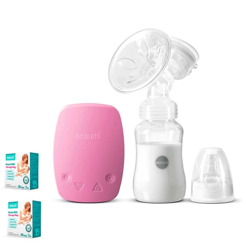 Bebumi - pompa de san electrica bs eco (pink) + 60 pungi