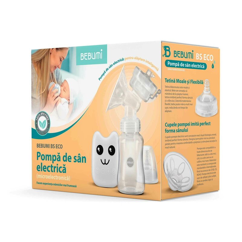 Bebumi - pompa de san electrica bs eco pisica + 10 pungi deluxe