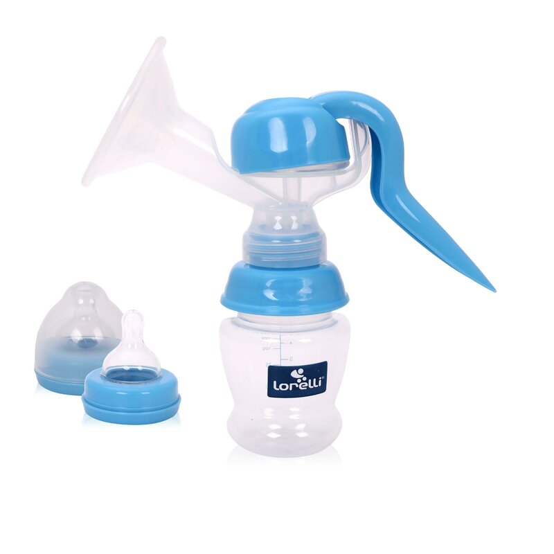 Lorelli - pompa de san manuala cu biberon 150 ml inclus blue