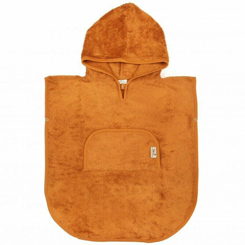 Timboo - poncho , inca rust, cu anchior, cu capsa, din bambus, 50x45 cm, maro