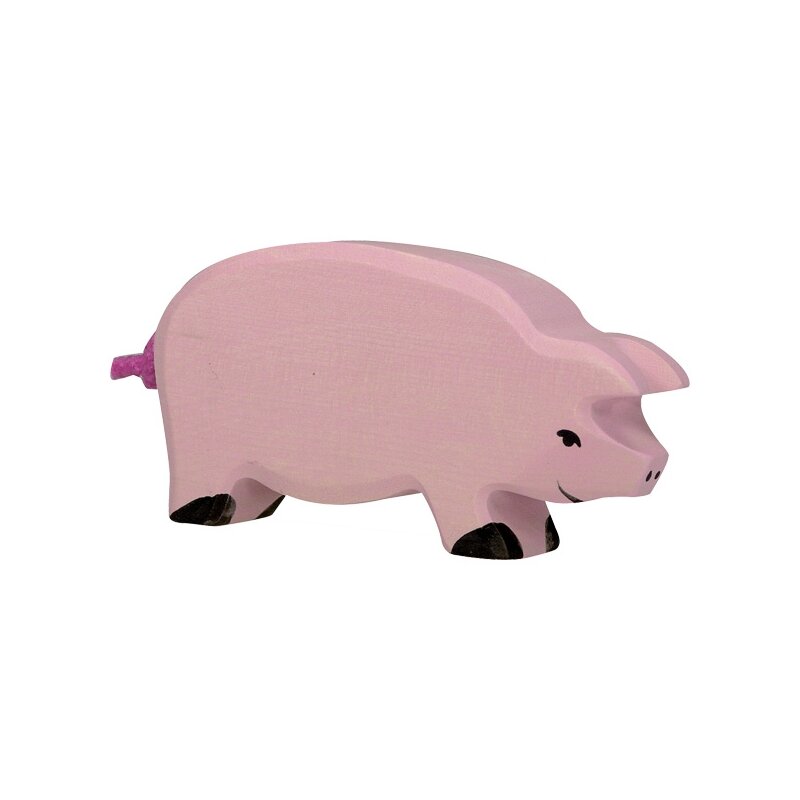 Goki - figurina porc din lemn de artar si fag