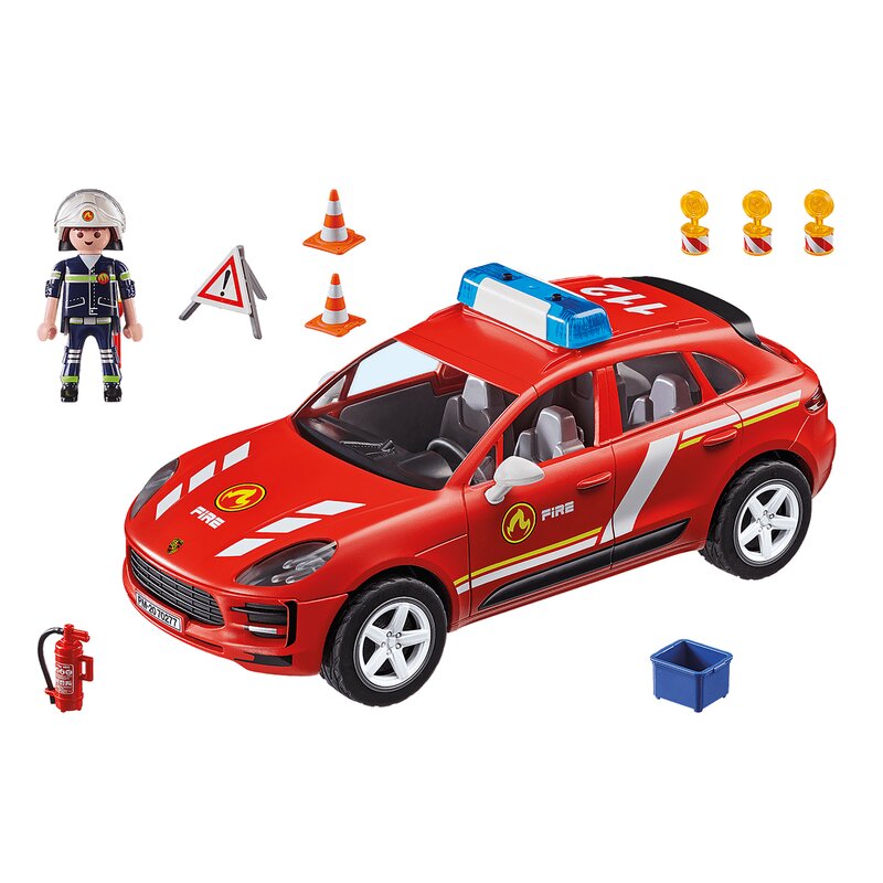 Playmobil - set de constructie macan de pompieri , porsche