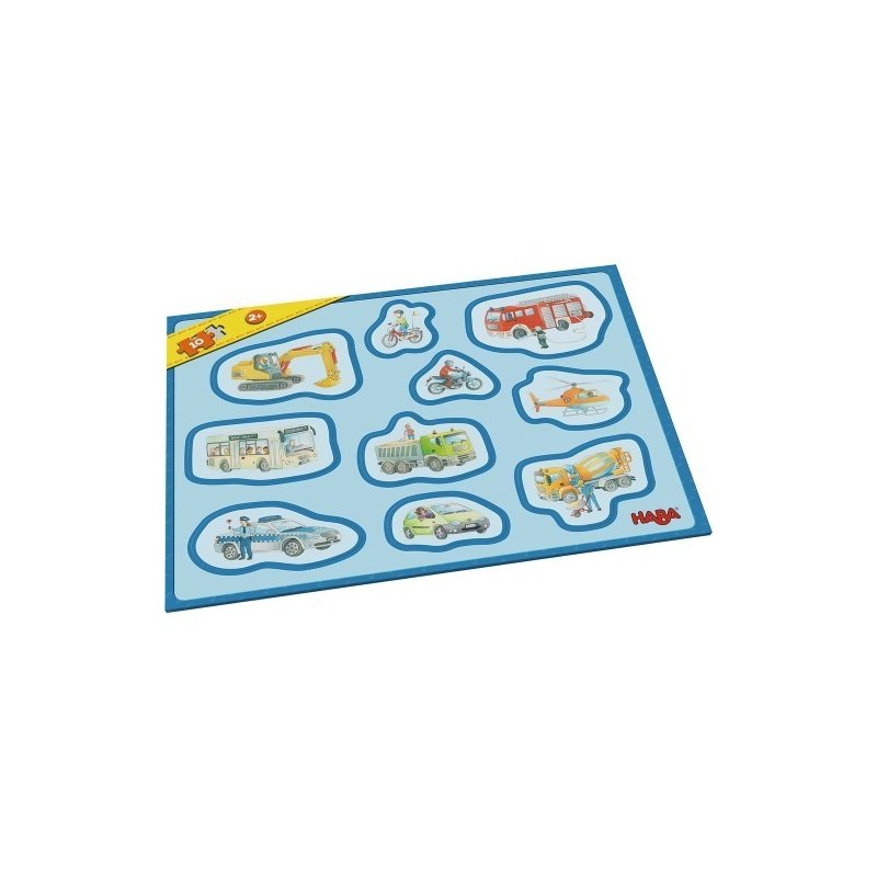 Haba - primul meu puzzle cu rama, vehicule, 2 ani+