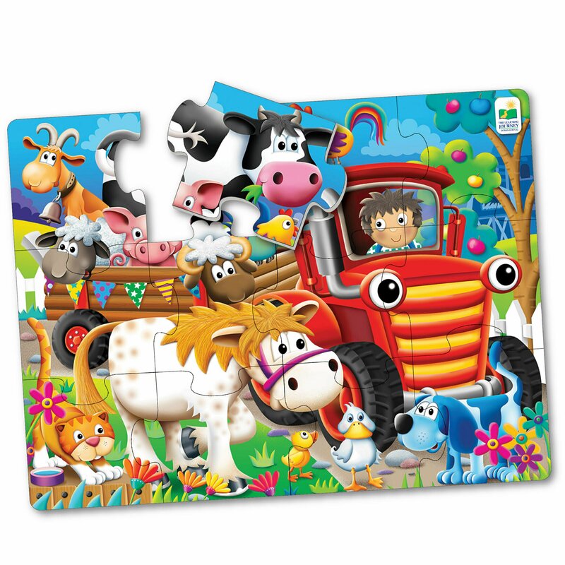 The learning journey - puzzle de podea animale la ferma puzzle copii, piese 12