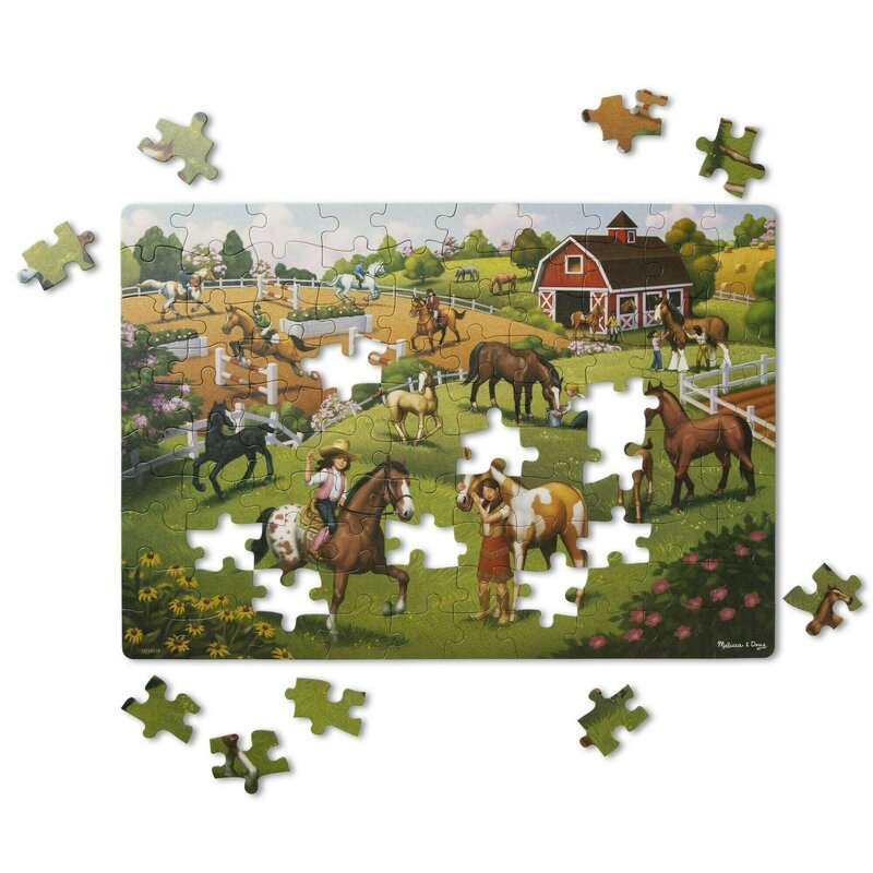 Melissa & Doug - Puzzle animale Calutii Puzzle Copii, pcs 100