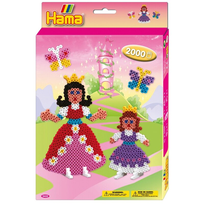 Hama - Set margele de calcat Printese 2000 buc, In cutie cu agatator Midi