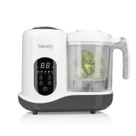 Aparat de gatit, Lionelo, BabyMenu, 5 in 1, Cu gatire la abur, dezghetare, amestecare, incalzire, sterilizare, Cu recipient din tritan, Alb