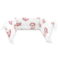 Aparatoare pentru patut, MimiNu, Din bumbac certificat Oeko Tex Standard 100, 180x30 cm, Cu panglici, Design, Betty