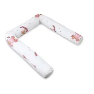 Aparatoare pentru patut, MimiNu, Tip rulou, Cu husa detasabila, Lungime 180 cm, Din bumbac certificat Oeko Tex Standard 100, Design, Betty