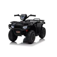 ATV electric copii, Baby Mix, 12V, Pana la 25 kg, Cu sunete si lumini, Cu sezut confortabil, Cu 3 viteze, Conexiune USB, Cu lumini LED si muzica, Cu afisaj digital, 3-8 ani, Black, Resigilat