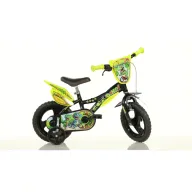 Bicicleta cu pedale, Dino Bikes, Dinozaur T-Rex, Cu roti ajutatoare, 12 inch, Pana la 40 kg, 3 ani+, Multicolor