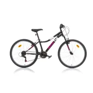 Bicicleta, Dino Bikes, Mountain Bike, Ring Black, Cu 6 viteze si suspensie, 26 inch, Pana la 160 cm