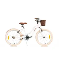 Bicicleta cu pedale, Dino Bikes, Retro, Cu cosulet frontal vintage, Claxon, 20 inch, De la 120 cm, White