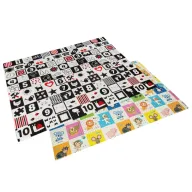 Covoras de joaca, Bocioland, Happy Day, Pliabil, Protectie impotriva loviturilor, Dimensiune mare, 200 x 150 cm, Cu Imprimeu pe ambele parti, Potrivit pentru utlizare atat in interior, cat si in exterior
