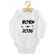 Body cu maneca lunga, New Baby, Marime 62, Din bumbac 100%, Born in 2026, Pink