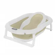 Cadita pliabila, Primabobo, Premium, Cu sezlong de baie, Cu termometru electronic, Cu dop de scurgere, Antiderapanta, Conform cu EN71, Bej