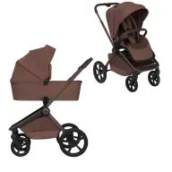 Carucior 2 in 1, Lionelo, Freya, Landou si salteluta ventilate, Pliabil, Reglare spatar-3 pozitii, Suport de picioare-4 pozitii,  Maner reglabil-3 pozitii, Adaptori inclusi compatibili cu Cybex, Maxi-Cosi, Kiddy, Avionaut, Sustine 22 kg, 0luni+, Maro