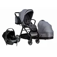 Black Friday - Reduceri Carucior 3 in 1, FreeON, Opty, Pana la 22 kg, Cu landou, Scoica auto conform ECE R129, Parte sport cu sezut reversibil, Spatar reglabil, Cu accesorii, Grey Promotie