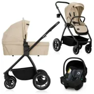 Carucior 3 in 1, Lionelo, Meril, Cu landou de dimensiune XL, Reversibil, Cu scoica auto testata ADAC, Cu accesorii, Pana la 22 kg, Conform cu EN1888-1 EN1888-2, EN1466, Bej