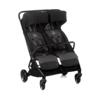 Carucior gemeni pliabil Twinside, Jane, Pliere rapida cu o mana, De la nastere pana la 22 Kg, Cu huse pentru ploaie, Spatare independente, Cu suspensii, Conform cu EN 1888-2:2018+A1:2023, Coal