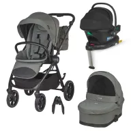 Carucior modular 4in1 Coccolle Serry Moss green cu Scoica auto iSize Coccolle Knox Black si Baza isofix iSize Coccolle Knox