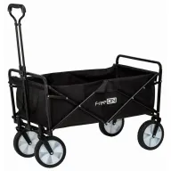 Black Friday - Reduceri Carucior pliabil, FreeON, Pentru transportul diferitelor obiecte atat in casa, cat si in vacanta, Cu 2 buzunare, Maner reglabil 71-101 cm, Pana la 100 kg, 95x54x101 cm, Black Promotie