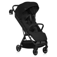 Carucior sport, Lionelo, Julie Air, Greutate redusa - 7.5 kg, Sustine 22 kg, 6 luni+, Capotina impermeabila, Protectie SPF 50+, Include suport sticla, Pliere compacta pentru calatorii, Conform cu EN1888-1 si EN1888-2, Negu Onyx