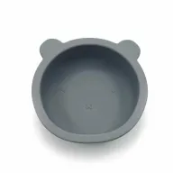 Castron cu urechi de ursulet, Bocioland, Cu ventuze, Silicon, Fara BPA, 6-36 luni, Grey
