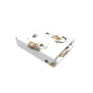 Cearceaf cu elastic, MimiNu, Pentru patut leagan sau patut co-sleeper, Dimensiune 90x40 cm, Din bumbac certificat Oeko Tex Standard 100, Tedy bear dreams beige