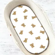 Cearceaf cu elastic, Qmini, Pentru landou, carucior si cosulet, Dimensiune 80x35 cm, Din bumbac certificat Oeko Tex Standard 100, Teddy Toys