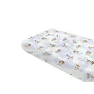 Cearceaf cu elastic, Qmini, Pentru pat 160x80 cm, Din bumbac certificat Oeko Tex Standard 100, Sky Adventure
