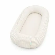 Cosulet bebelus, New Baby, Pentru dormit, Baby Nest 80 x 50 cm, Din catifea reiata, Din materiale certificate Oeko Tex Standard 100, Cream