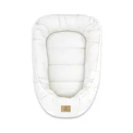Cosulet bebelus, Qmini, Pentru dormit, Baby Nest 55 x 75 cm, Husa 100% muselina dubla, Material certificat Oeko Tex Standard 100, Cream