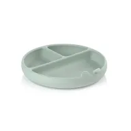 Farfurie BLW, Jane, Din silicon, Cu ventuze, 17 x 17 x 4 cm, Mint