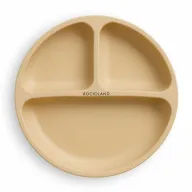 Farfurie compartimentata, Bocioland, Rotunda, Cu 3 compartimente, Fara BPA, 6-36 luni, Beige