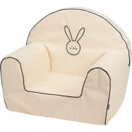 Fotoliu din burete, Bubaba, Bunny, Pentru copii, 9 luni-5 ani, White