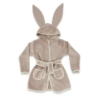 Black Friday - Reduceri Halat de baie, Qmini, Cu urechi, S, 6 - 24 luni Moale, Cu buzunare, Cu cordon, Din tricot termo-terry din bambus, Materiale certificate Oeko Tex Standard 100, Mocha Promotie