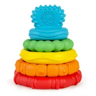 Jucarie de stivuit, Baby Einstein, Stack&Teethe, Multifunctionala, Pentru stivuire si dentitie, 5 piese, 3 ani+, Multicolor
