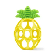 Jucarie pentru dentitie, Oball, Hold My Own Pineapple, Model 2 in 1, Pentru apucare si gingii, Textura pentru calmarea gingiilor, Fara BPA, 0-6 luni, Multicolor