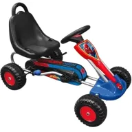 Kart cu pedale, Stamp, Spiderman, Ergonomic, Scaun ajustabil, 5-8 ani, Albastru