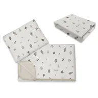 Lenjerie patut cu 3 piese, MimiNu, Cu cearceaf 120x60 cm, Din bumbac certificat Oeko Tex Standard 100, Cu paturica si pernuta, Leaves