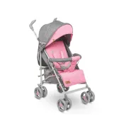 Carucior sport compact, Lionelo, Irma, Spatar ajustabil in 4 pozitii, Suport picioare reglabil, Manere rotative, Pliere tip umbrela, 6- 36 luni, Pana la 15 kg, Conform cu EN1888-1:2018, Roz