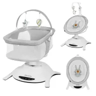 Set 2 in 1, Balansoar si landou, Lionelo, Bella, Rotative 360, Ecran tactil si telecomanda, Electric, Scaun reglabil, 6 miscari unice, 5 viteze, Cu melodii, Gri