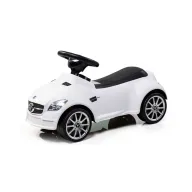 Vehicul ride-on, BabyTrold, Model Mercedes, Claxon pe volan, 18 luni+, Sustine 25 kg, 67x29x37 cm, Alb
