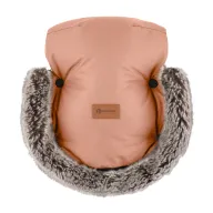 Black Friday - Reduceri Manusi calduroase pentru carucior, Petite&Mars, Furry, Cu blanita detasabila, Pentru vremea rece, Potrivite pentru orice carucior, Impermeabile, Inchidere prin capse, Pastel Peach Promotie