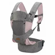 Black Friday - Reduceri Marsupiu bebe, FreeON, Carry Me, 3 in 1, De la 4 luni pana la 15 kg, Tesatura din plasa 3D, Confortabil si sigur pentru bebe, Grey/Pink Promotie
