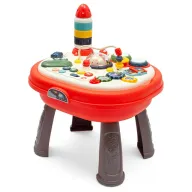 Masuta interactiva, Baby Mix, 2 in 1 pentru bebelusi, Cu lumini si sunete, Partea reversibila pentru Lego Duplo