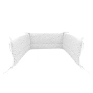 Aparatoare pentru patut, MimiNu, Din bumbac certificat Oeko Tex Standard 100, 180x30 cm, Cu panglici, Mini Gray Stars
