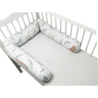 Aparatoare pentru patut, MimiNu, Tip rulou, Cu husa detasabila, Lungime 180 cm, Din bumbac certificat Oeko Tex Standard 100, Lulu Natural